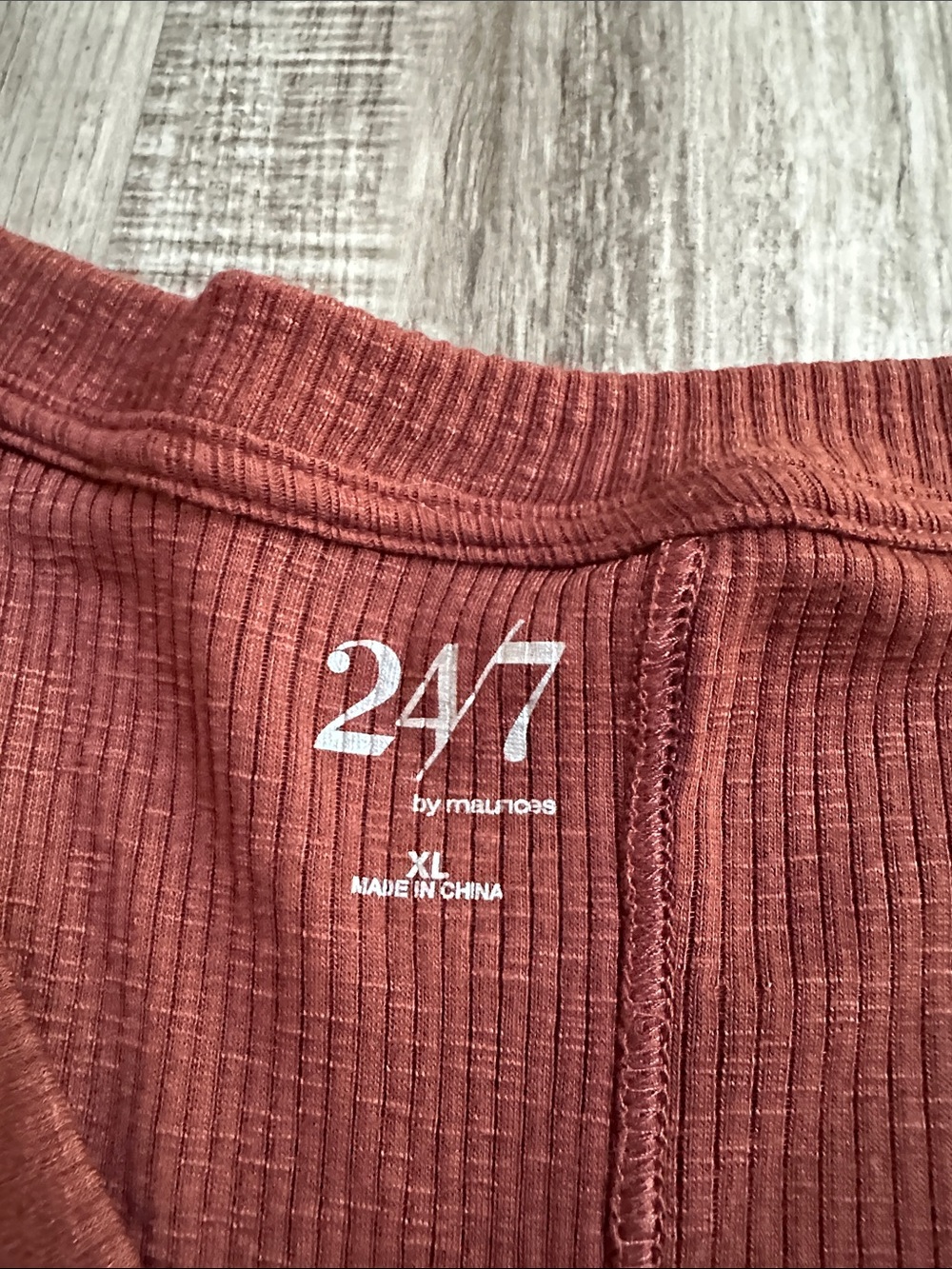 Maurices Rust Ribbed V-Neck Tank Top - Picture 2 of 3